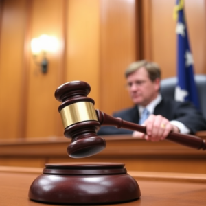 A judge delivering a ruling on the Trump administration’s federal funding freeze in a courtroom.