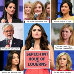 Celebrities advocating for political causes, featuring Selena Gomez as a prominent figure in immigrant rights activism.