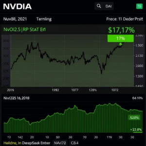 Stock market graph showing Nvidia's decline in market value due to DeepSeek’s entry into the AI industry.