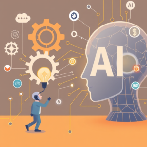 Symbolic depiction of a small AI startup challenging and disrupting a larger company in the tech industry.